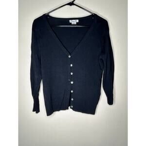 Women’s size small Kayle Hope black button up cardigan sweater 3/4 sleeve